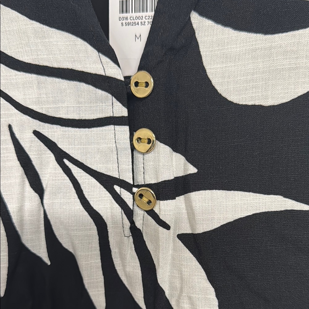 LOFT Black and White Palm Sundress NWT - Picture 6 of 9